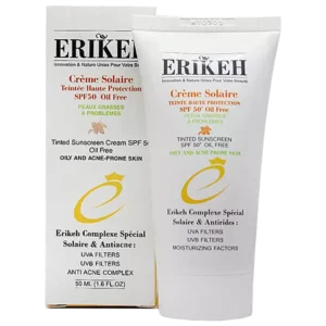 خرید و قیمت کرم ضد آفتاب رنگی پوست چرب و مستعد جوش و آکنه اریکه 50 میل Erikeh Tinted Sunscreen SPF 50 - لوازم آرایشی و بهداشتی درتا