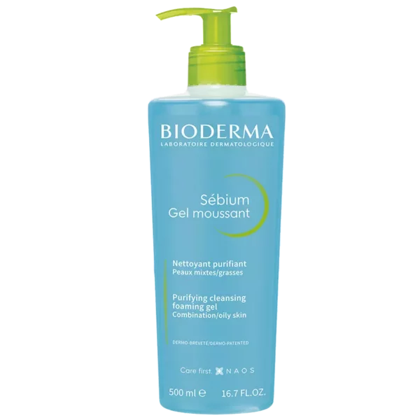 خرید و قیمت ژل فوم شستشو صورت پوست چرب و مختلط بایودرما 500 میل مدل Bioderma Sebium Gel Moussant - لوازم آریشی و بهداشتی درتا بیوتی