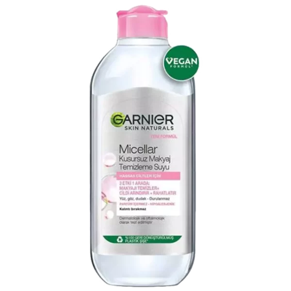 میسلار واتر 3 در 1 درب صورتی گارنیر (گارنیه) 400 میل مدل Garnier Skin Active Micellar Cleansing Water - لوازم آرایشی وبهداشتی درتا بیوتی