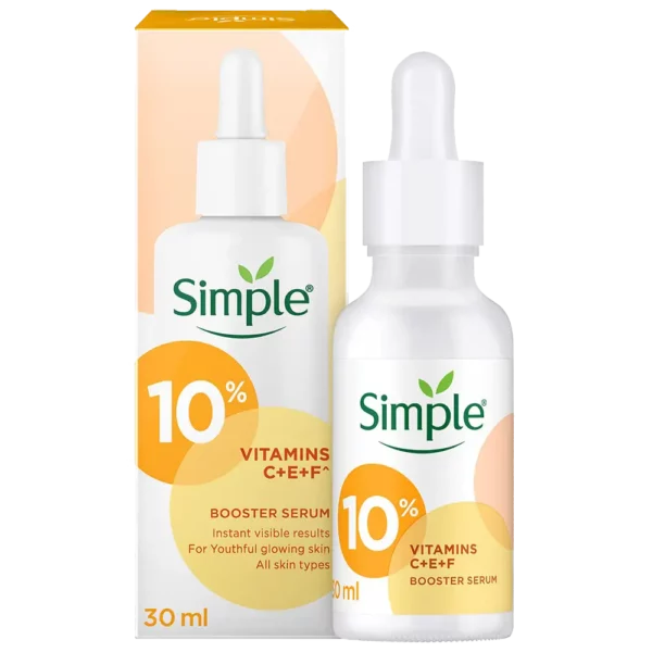 خرید اینترنتی (آنلاین) سرم ویتامین سی + ای + اف سیمپل 30 میل Simple Vitamins C+E+F Booster Serum با بهترین قیمت فروش - درتا بیوتی