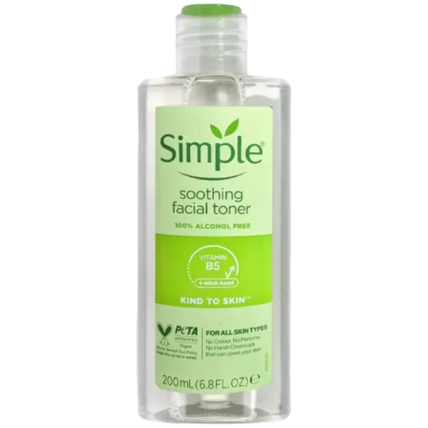 خرید اینترنتی (آنلاین) تونر پوست صورت سیمپل 200 میل مدل Simple Soothing Facial Toner Kind To Skin با بهترین قیمت فروش - درتا بیوتی