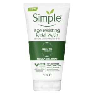 خرید اینترنتی (آنلاین) ژل شستشو ضد پیری پوست صورت سیمپل 150 میل مدل Simple Age Resisting Facial Wash با بهترین قیمت فروش - درتا بیوتی