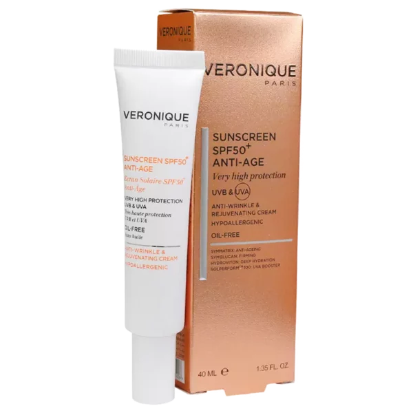 خرید اینترنتی کرم ضد آفتاب ضد چروک و جوانساز ورونیک 40 میل مدل Anti-Age با SPF 50 - آرایشی بهداشتی درتا